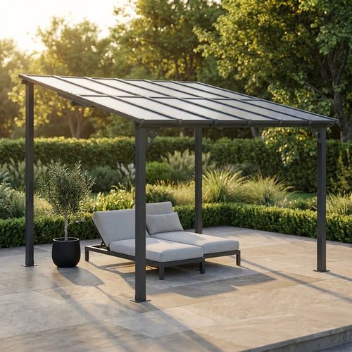 Metal Pergola with Canopy — Studio Shot