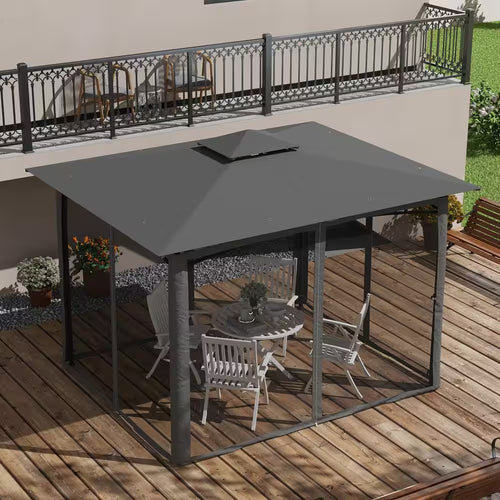 Patio Gazebo 10 Ft. X 12 Ft. Dark Gray Gazebo