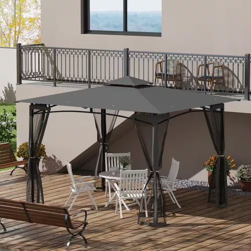 Patio Gazebo 10 Ft. X 12 Ft. Dark Gray Gazebo
