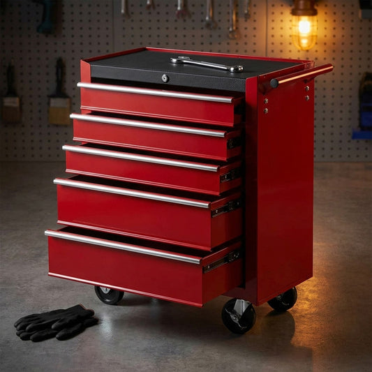5-Drawer Rolling Tool Chest Tool Storage Cabinet with Wheels Tool Organizer Box — Studio Shot