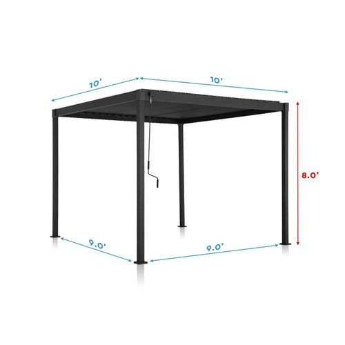 80/88S Steel Frame Pergola with Adjustable Louvered Roof