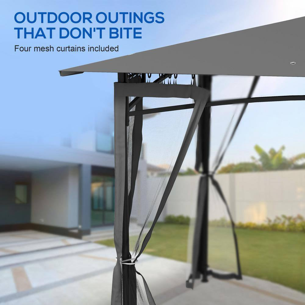 Patio Gazebo 10 Ft. X 12 Ft. Dark Gray Gazebo